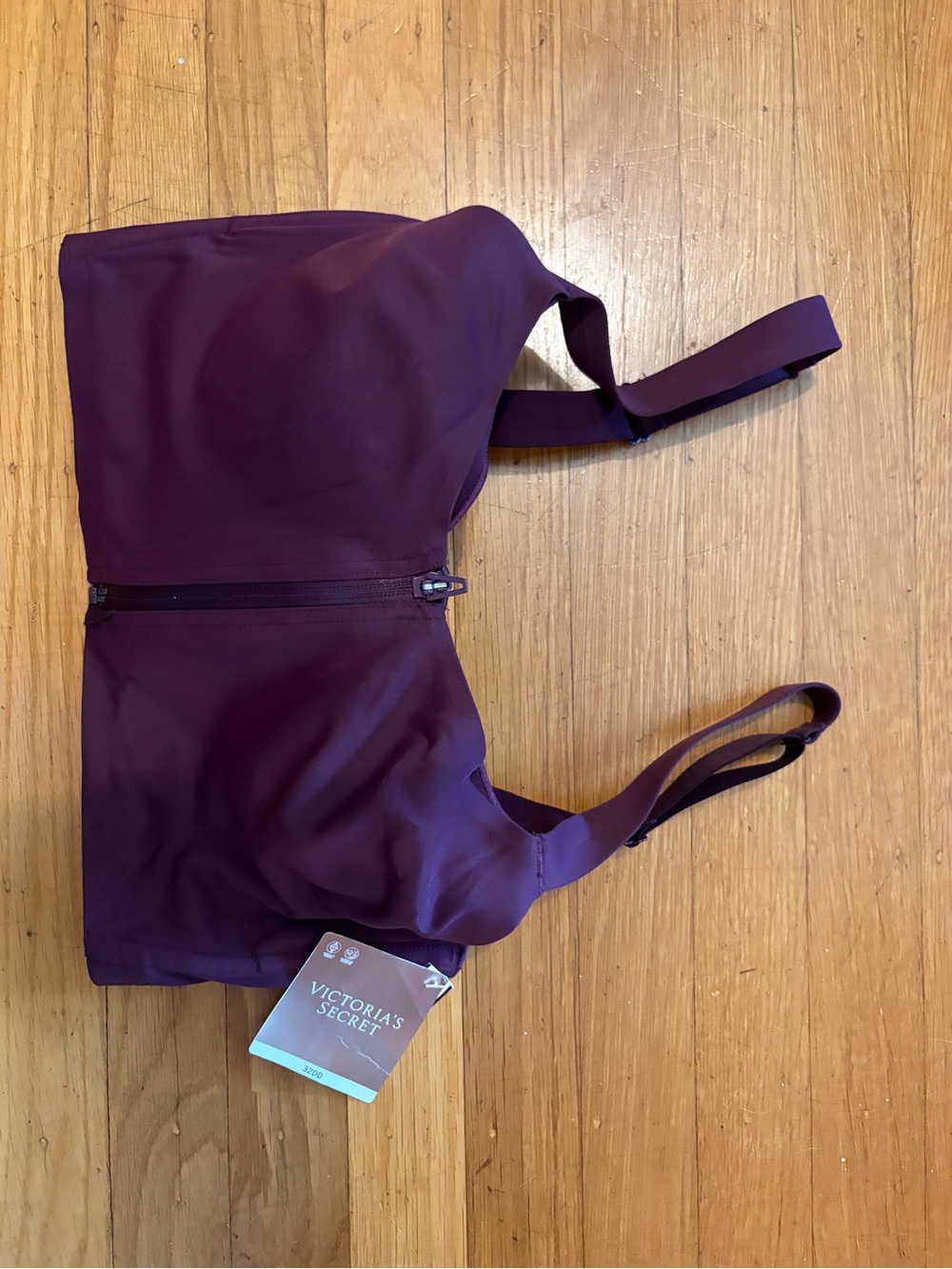 Victoria's Secret Deep Plum Longline Front-Zip Bra
